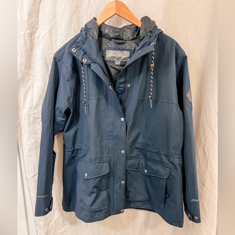 Eddie Bauer Women's Charly Waterproof Rain Jacket XXL Navy